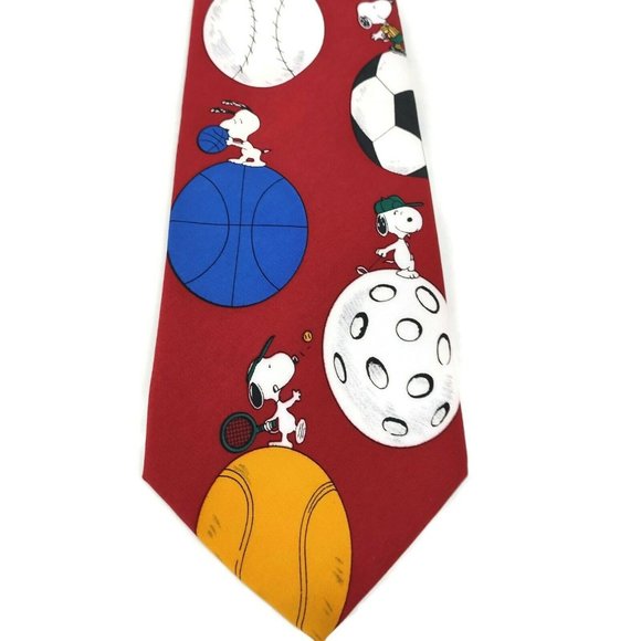 Peanuts‎ Red Snoopy Most Valuable Player Sports Tie - Picture 2 of 9